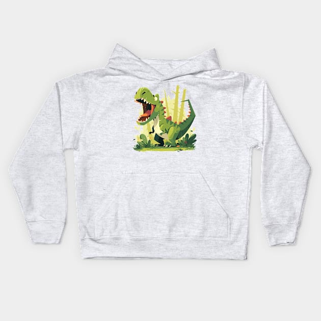 cute dino Kids Hoodie by Stephanie Francoeur Art